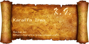 Karaffa Irma névjegykártya